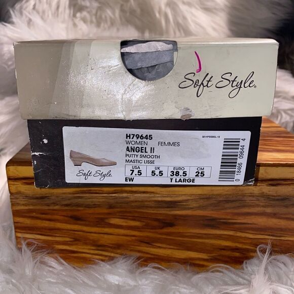 Soft Style Angel II Pumps, Women's Size 7.5 EW,  Extra wide Nude Plum New In Box - Picture 9 of 11